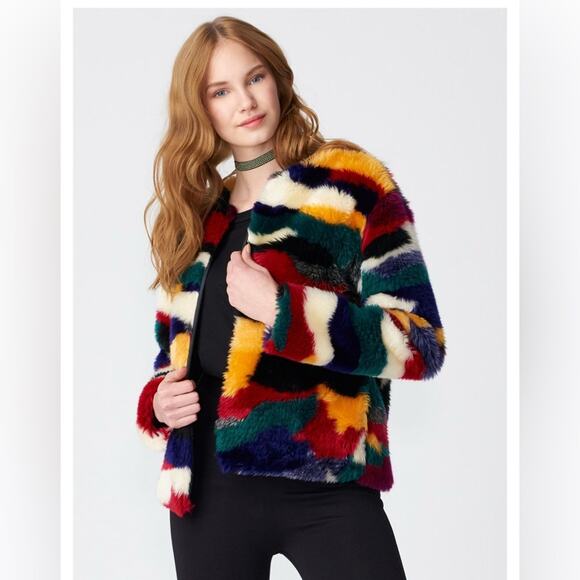 Crep Colorful Faux Fur Jacket - Picture 1 of 7
